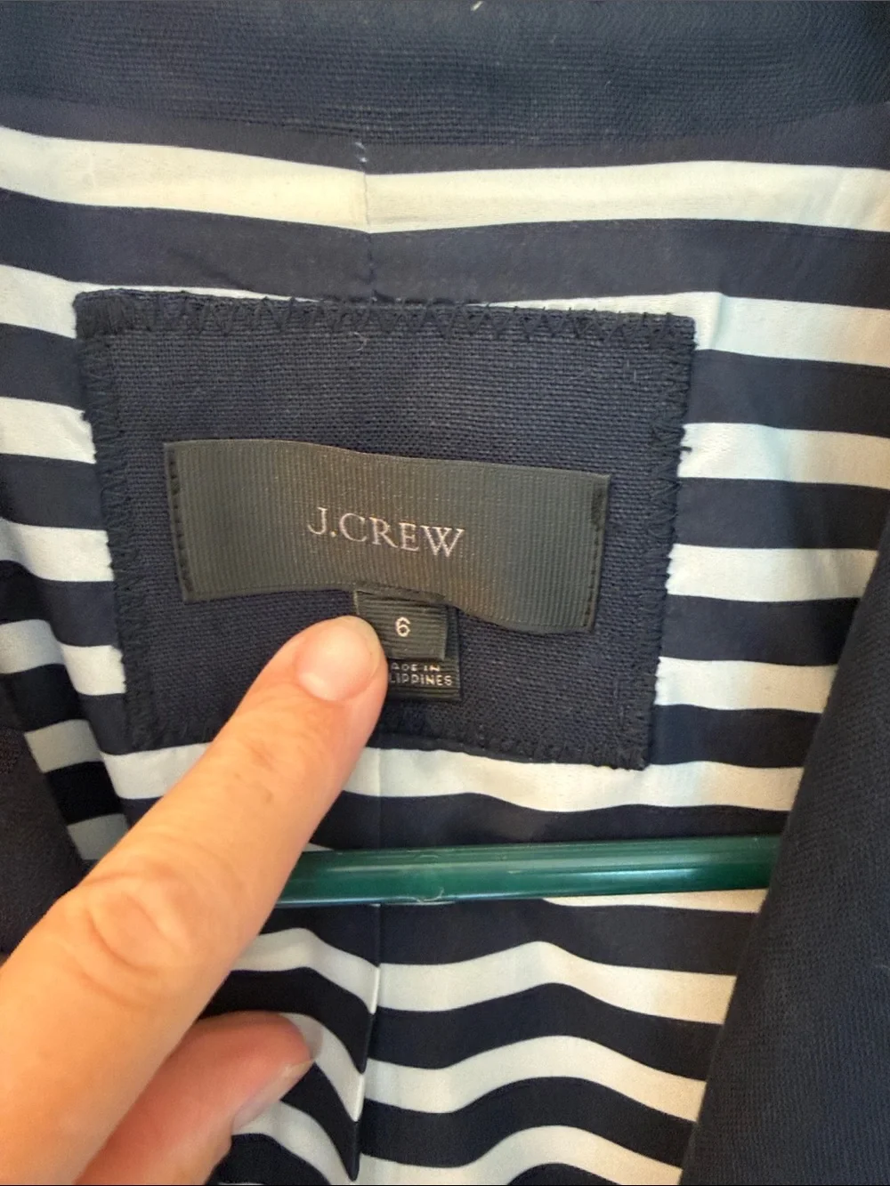 J. Crew Navy Blazer with White Trim